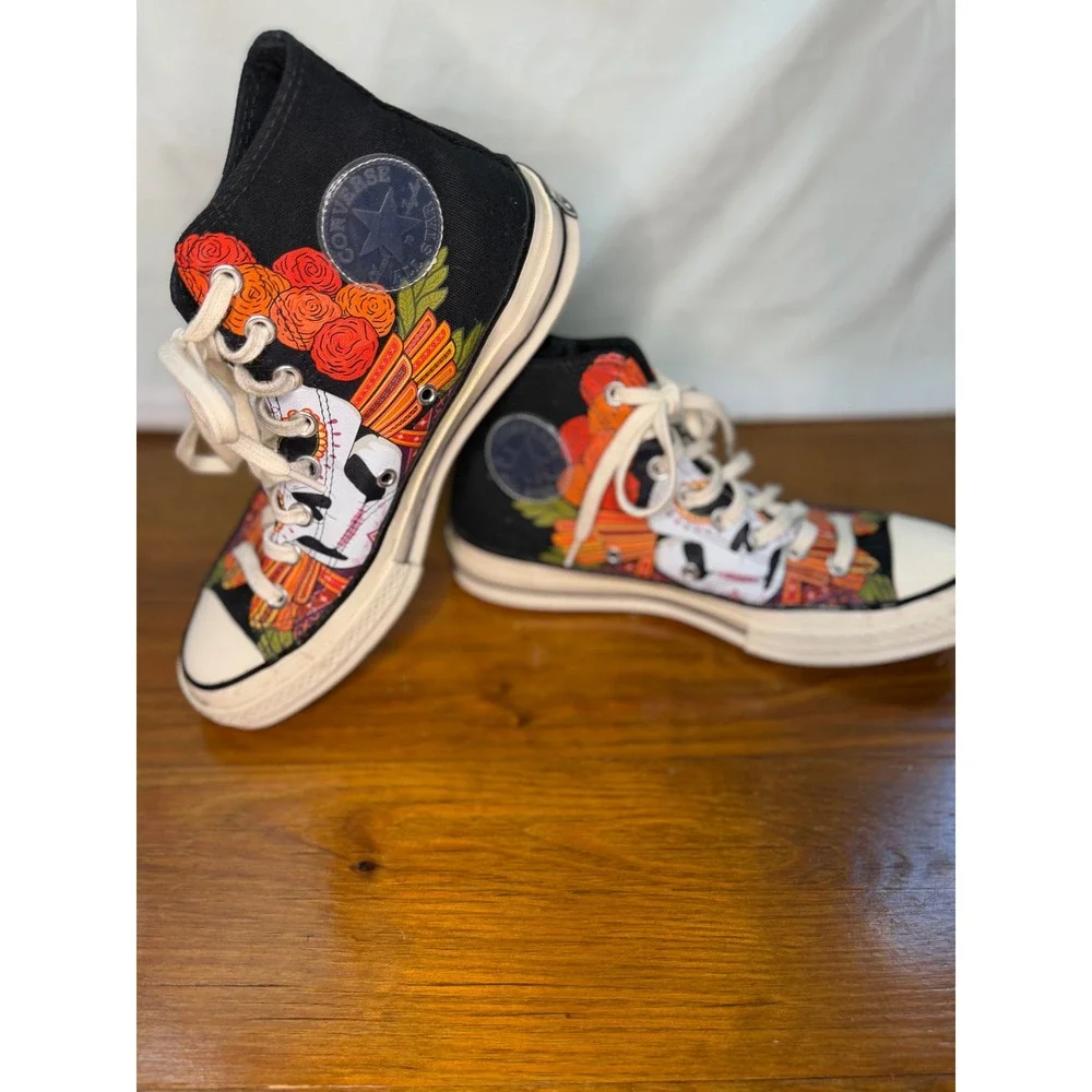 Converse Chuck 70 Hi Dia de los Muertos Day of the Dead Sugar Skull  Men 7 Wmn 9